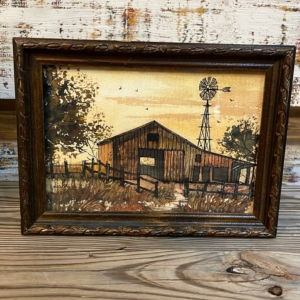 Original Watercolor Country Landscape